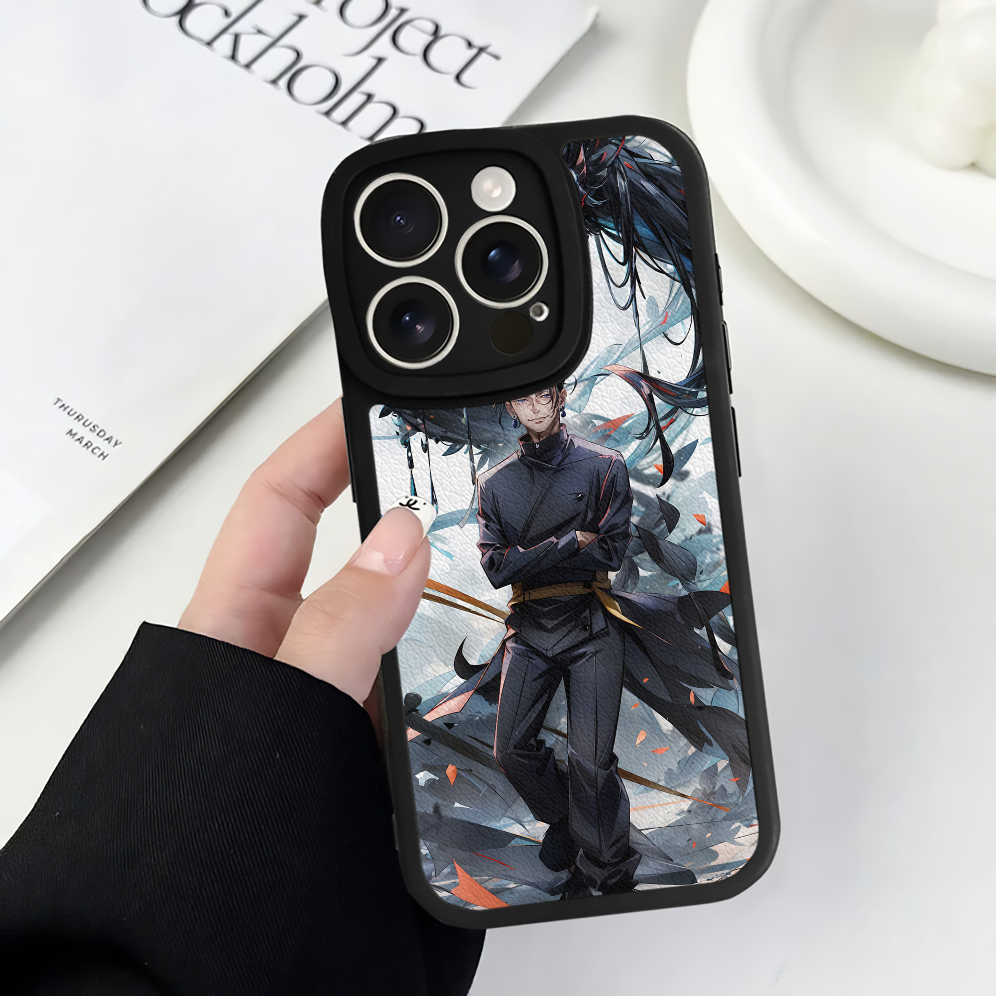 （画像用） 呪術廻戦 Jujutsu Kaisen 【iPhone 16シリーズ対応】シリコンスマホケース（レザー調） 材質：シリコン